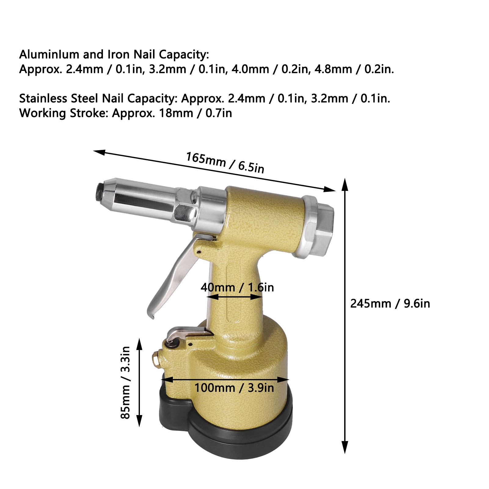 KP-701 Pneumatic Riveter Short - Rivet Gun Air recension och pris
